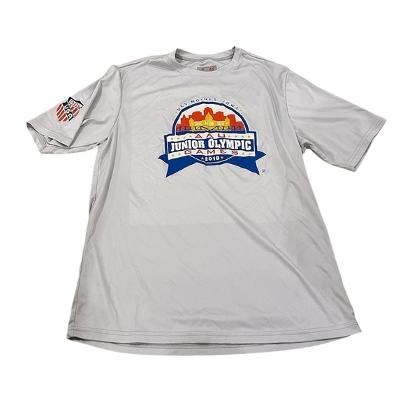 A4 AAU USA Junior Olympics Gray Athletic T-Shirt Small - Picture 1 of 5